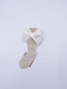 Beautiful knitted socks with Luxurious velvet bows