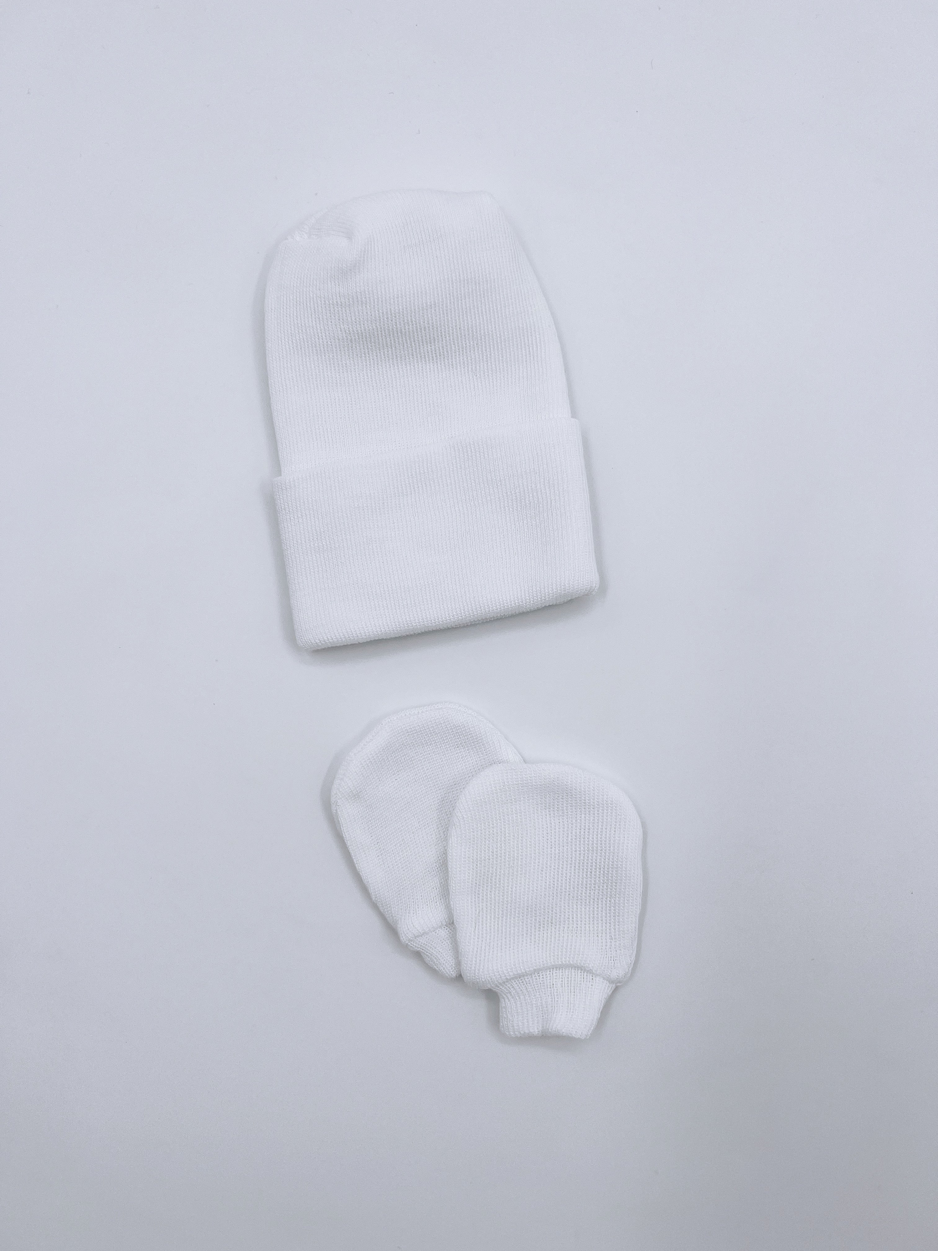 Baby hospital Hat and Mittens set