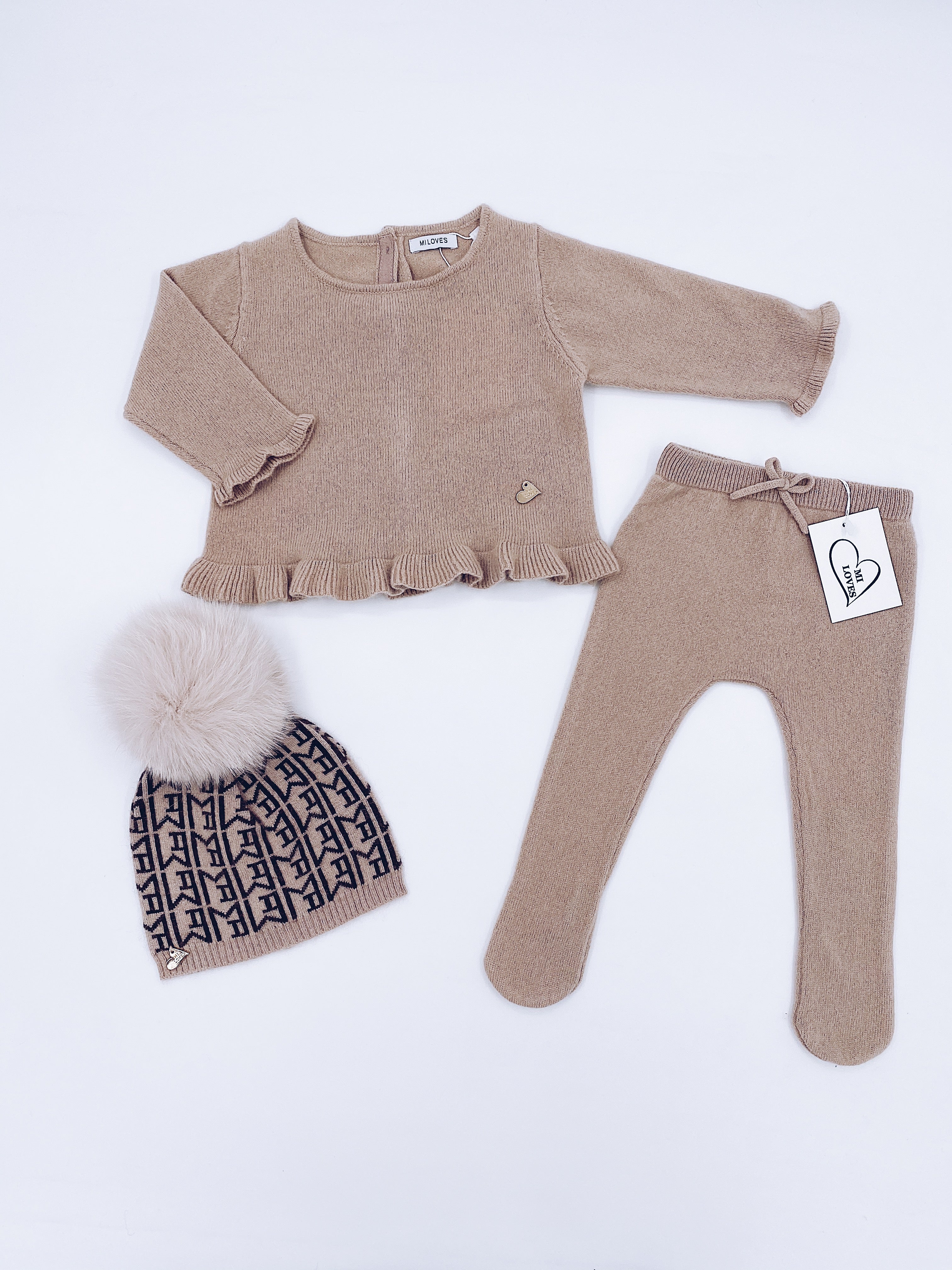 MI LOVES SIGNATURE Cashmere knit sweater with frilly details