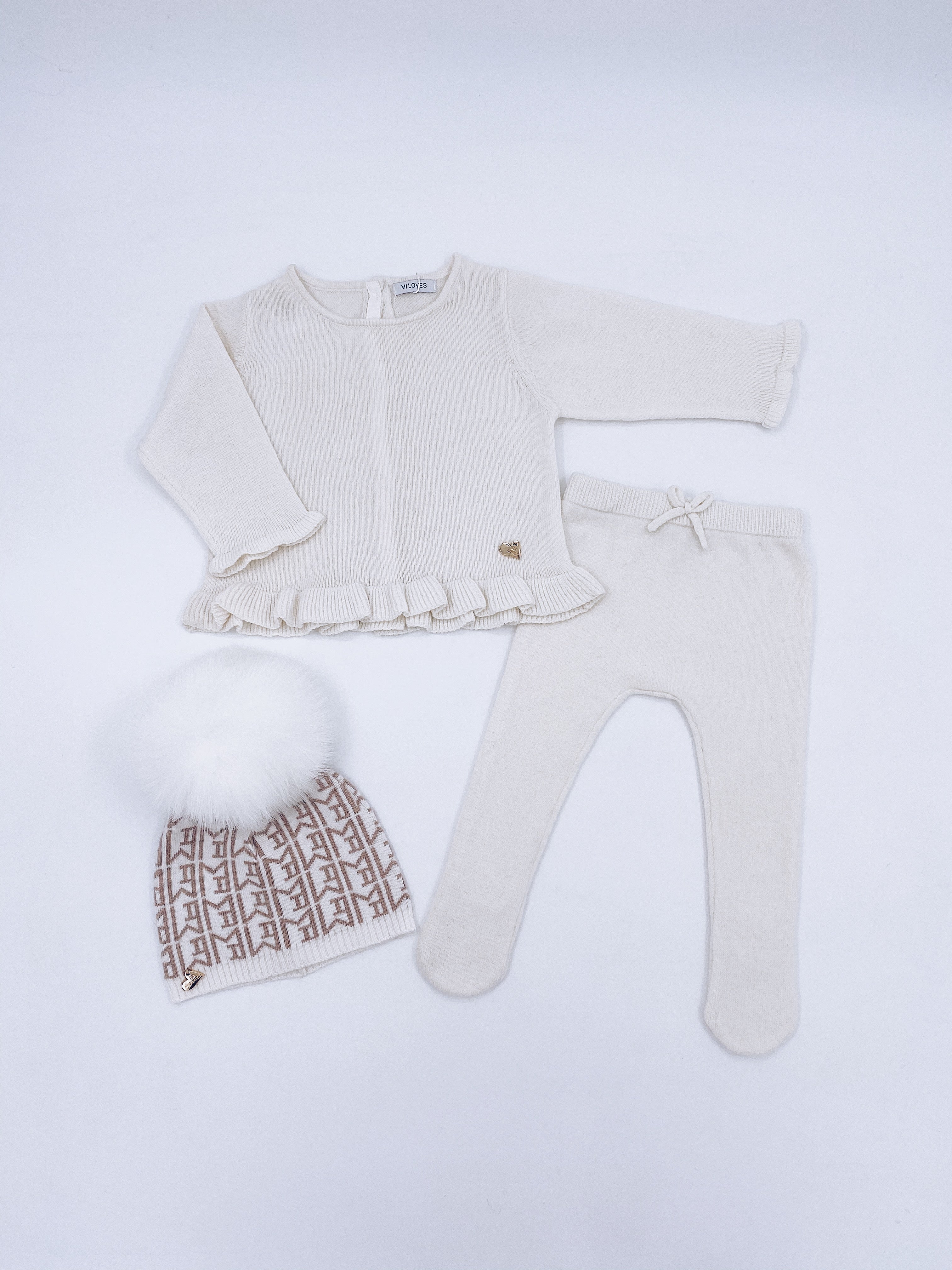 MI LOVES SIGNATURE Cashmere knit sweater with frilly details