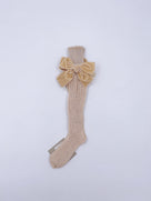 Beautiful high knee Knitted socks with Luxurious velvet bows(7051)