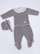 Rochy baby knitted 2 piece sets with ruffle details