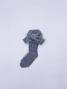 Beautiful knitted socks with Luxurious velvet bows
