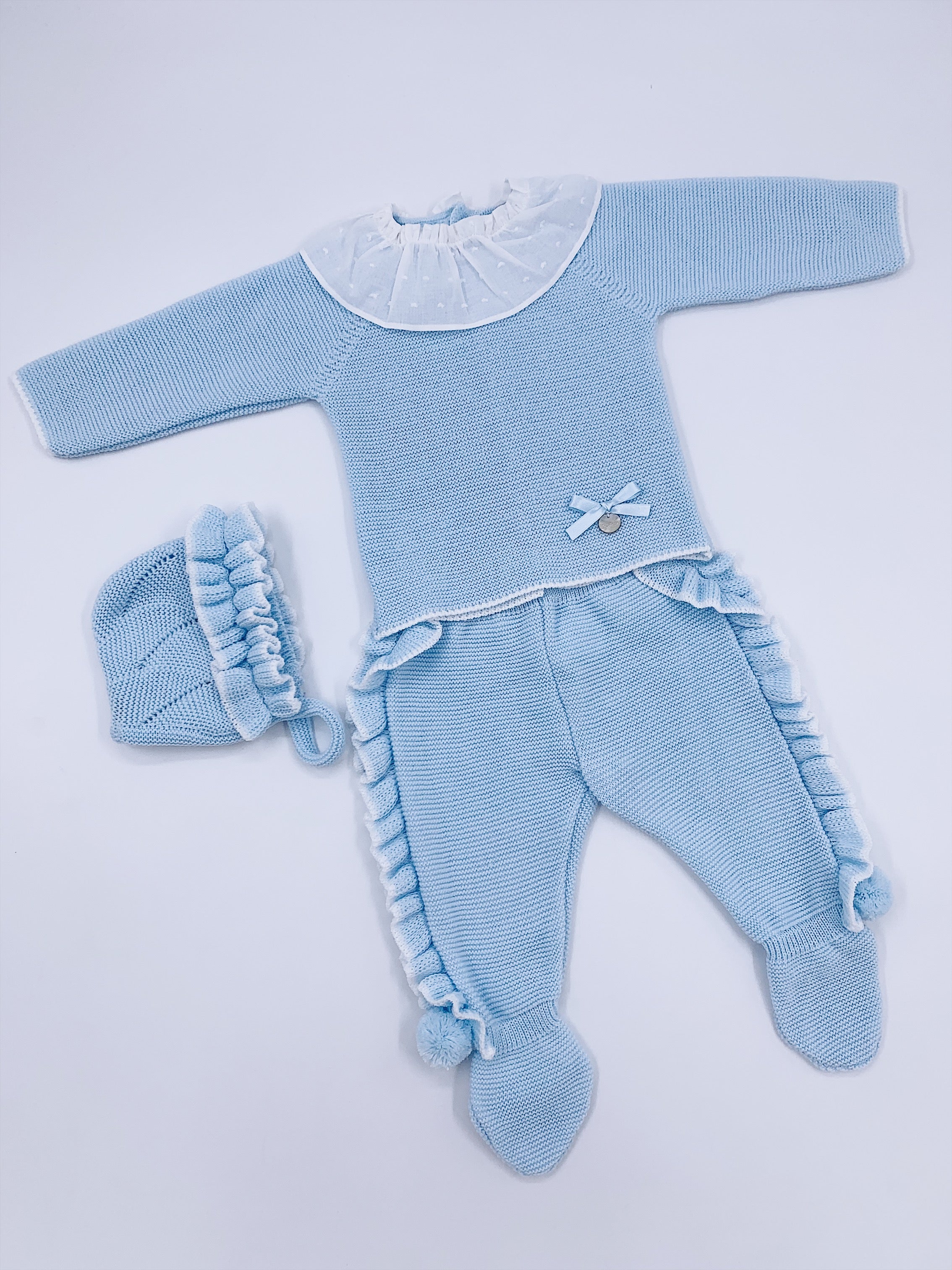 Rochy baby knitted 2 piece sets with ruffle details