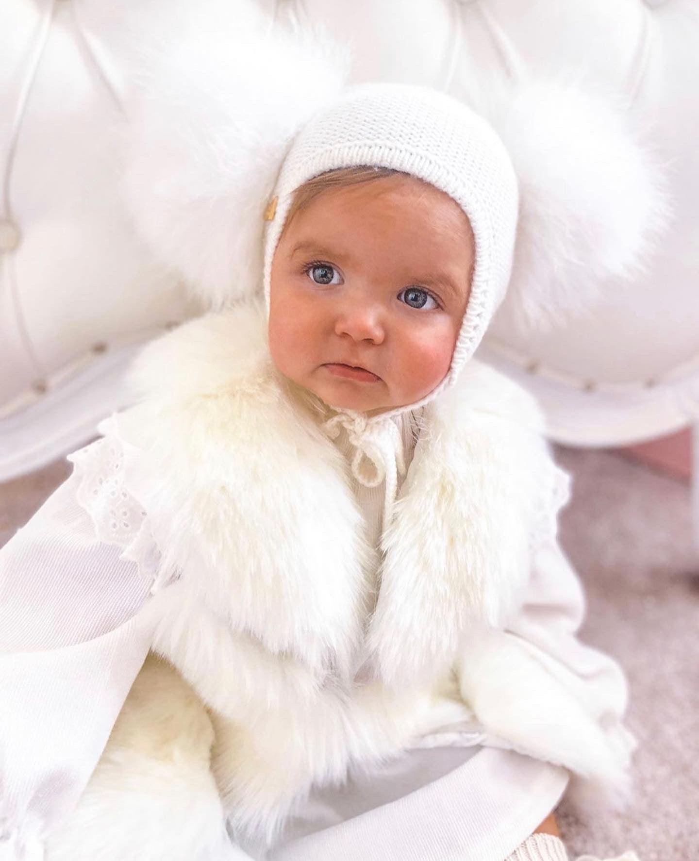 NEW MI LOVES Signature Cashmere Double pompom hat
