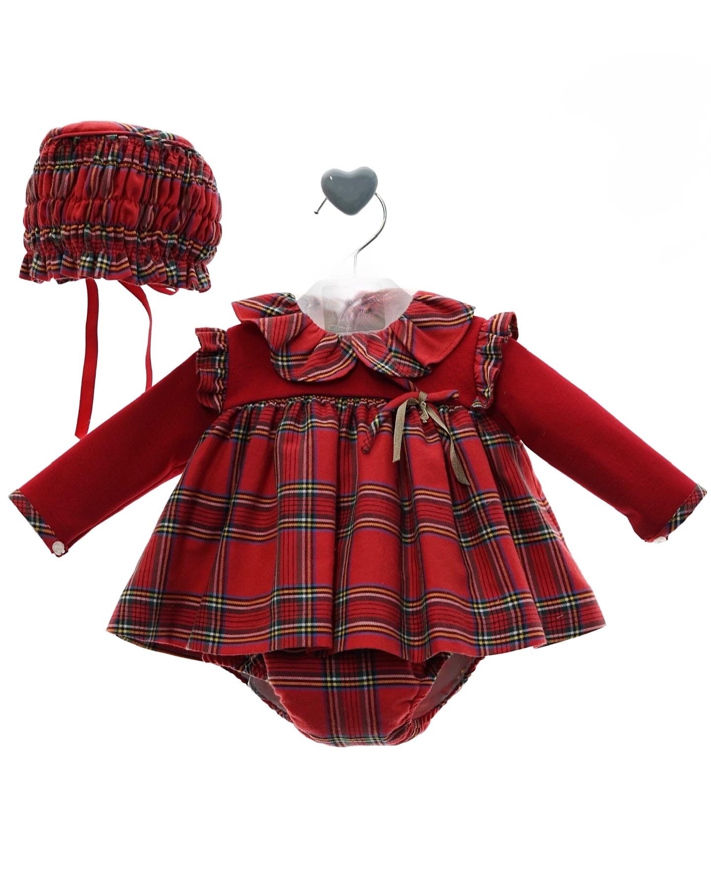 Tartan Outfit Baby Girl Juliana Baby Girls Red Tartan Dress J6144-122