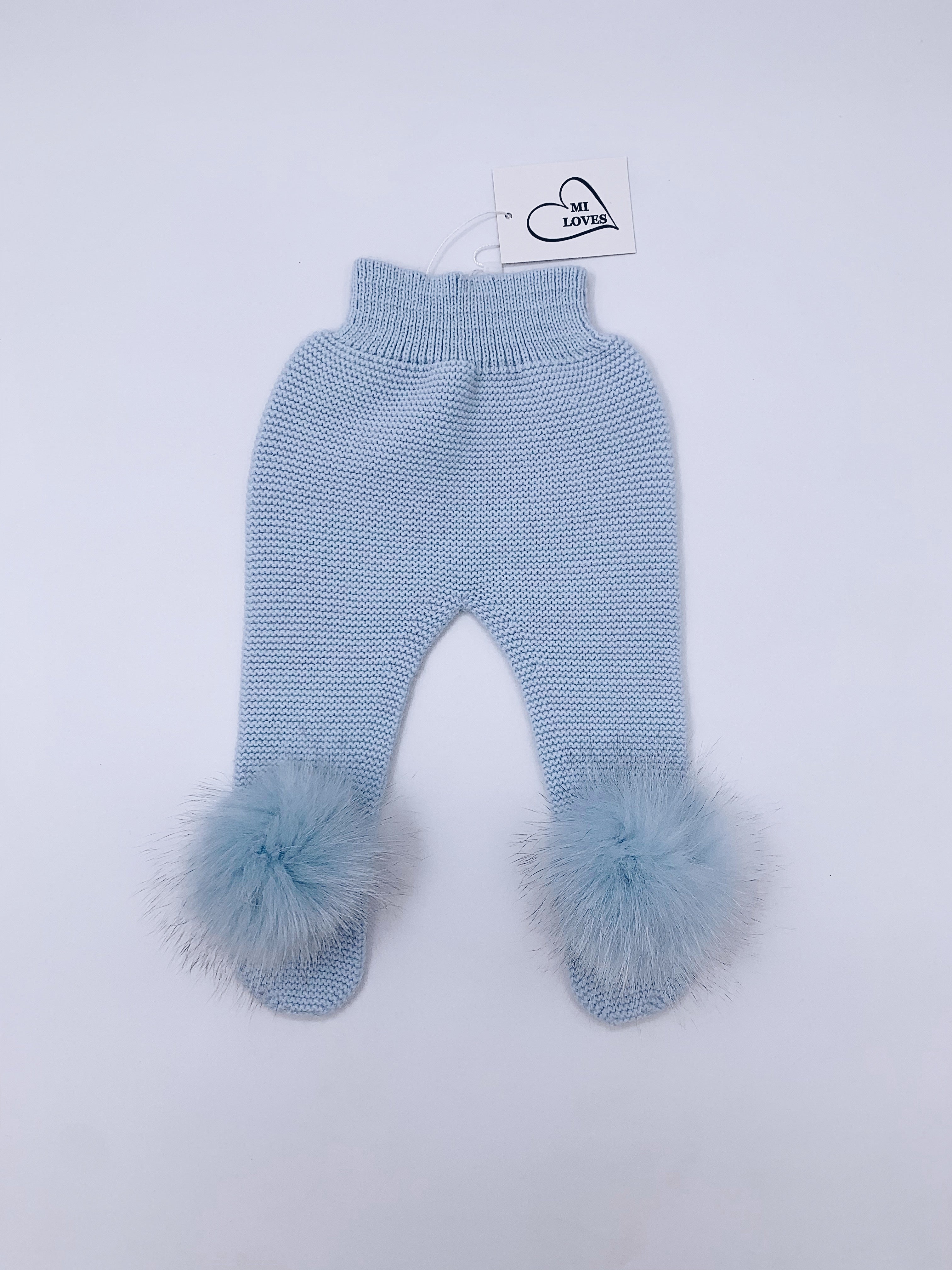 MI LOVES SIGNATURE Knitted pompom Leggings.