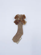Beautiful knitted socks with Luxurious velvet bows