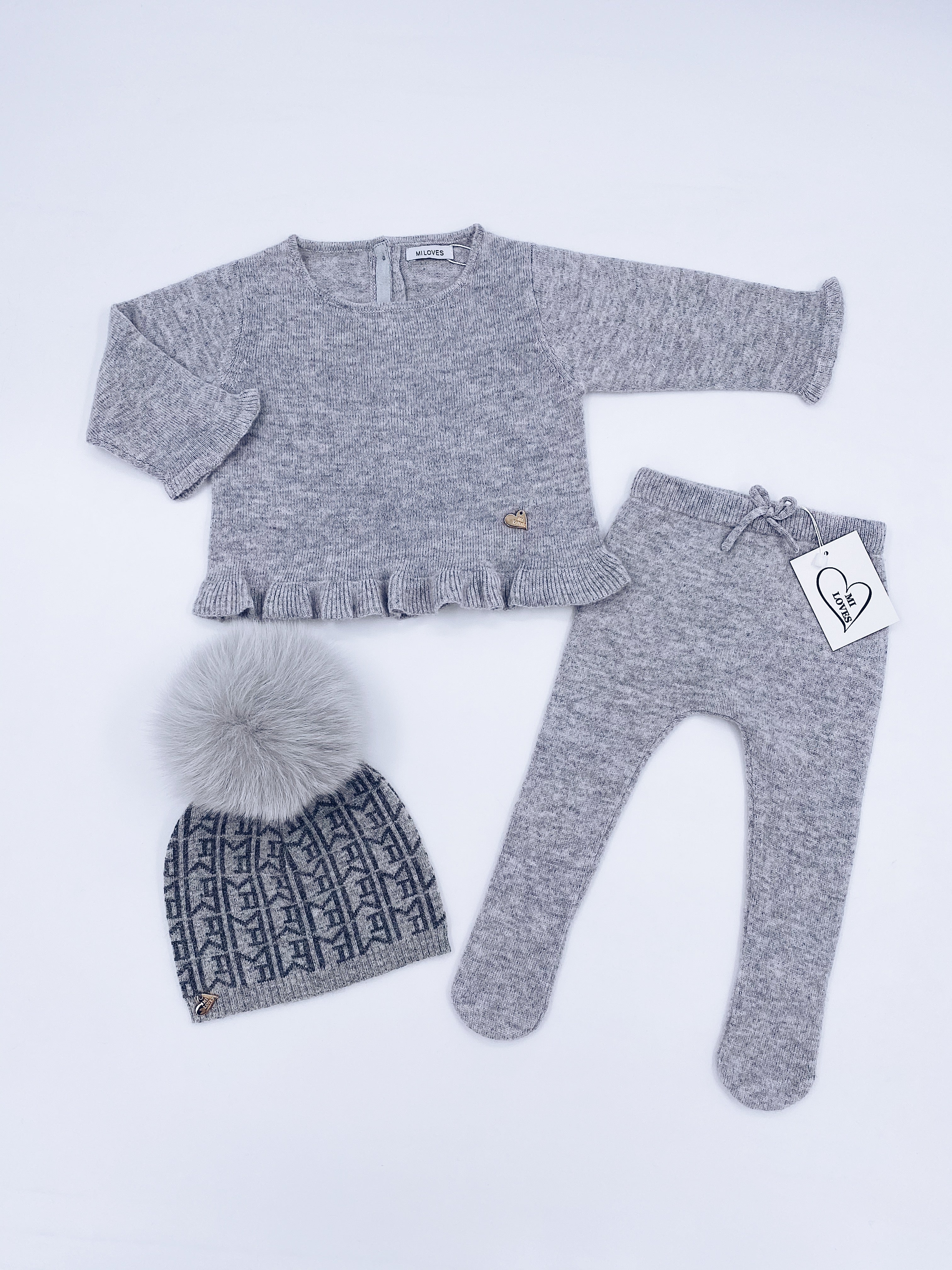 MI LOVES SIGNATURE Cashmere knit sweater with frilly details