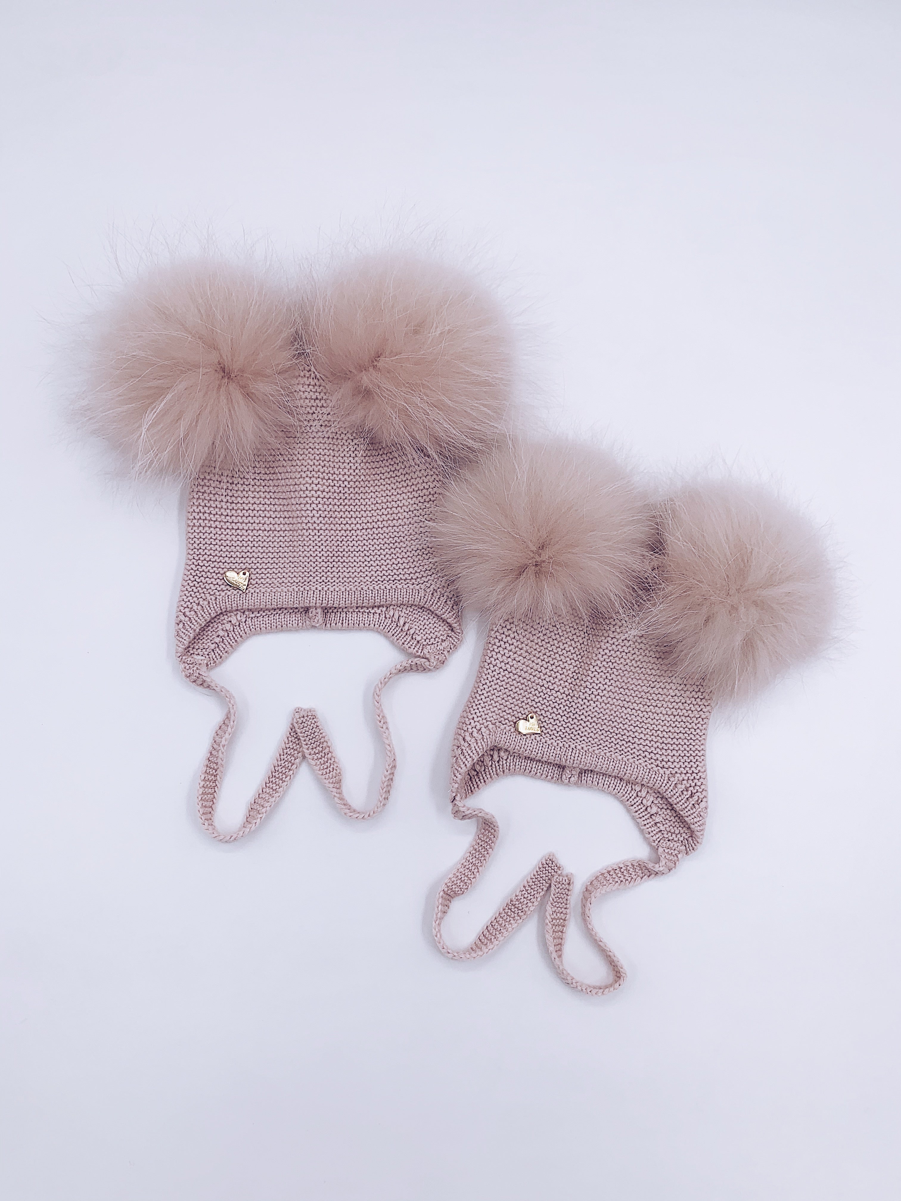 NEW MI LOVES Signature Cashmere Double pompom hat