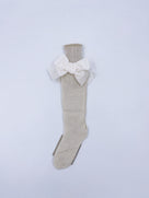 Beautiful high knee Knitted socks with Luxurious velvet bows(7009)