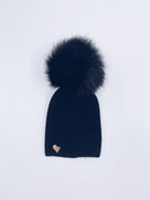 MI LOVES SIGNATURE Angora Adult/Big kids hat with Synthetic fur pompom